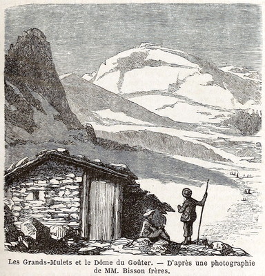 Refuge des Grands Mulets en 1865 Refuge des Grands Mulets en 1865