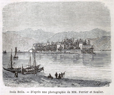 Lac Majeur : Isola Bella, en 1865 (GRV)
