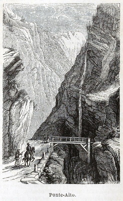 Gorges de Gondo : Ponte Alto, en 1865 (GRV)