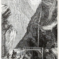 Gorges de Gondo : Ponte Alto, en 1865 (GRV)