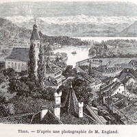 Les Alpes bernoises vues de Thoune, en 1865 (GRV)