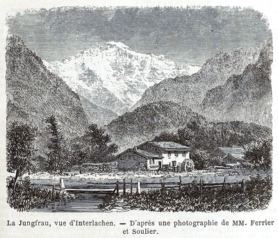 La Jungfrau vue d'Interlaken, en 1865 (GRV)