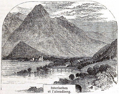 Interlaken et Abendberg, en 1865 (GRV)