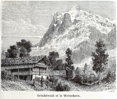 Wetterhorn vu de Grindelwald, en 1865 (GRV)