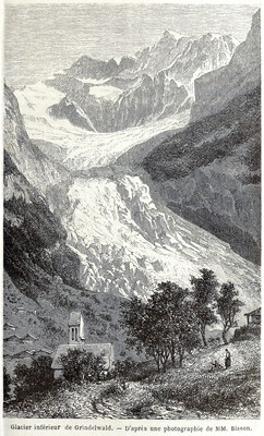 Glacier Inf. de Grindelwald, Fiescherhorn, en 1865 (GRV)