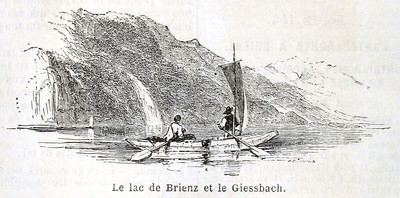 Giessbach vue du lac de Brienz, en 1865 (GRV)