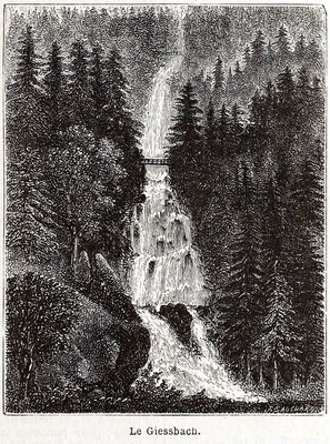 Cascade du Giessbach, en 1865 (GRV)