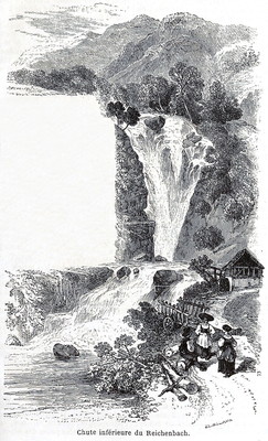 Cascade inférieure du Reichenbach, en 1865 (GRV)
