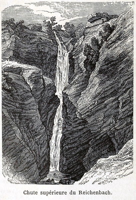 Cascade supérieure du Reichenbach, en 1865 (GRV)