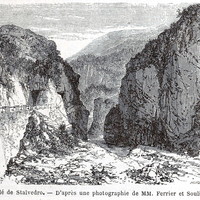 Défilé de Stalvedro en aval d'Airolo, en 1865 (GRV)