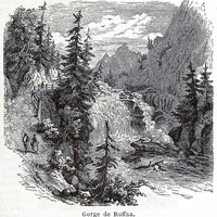 Chute du Rhin à Ruffla, en 1865 (GRV)