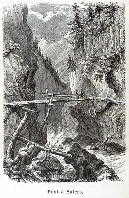 pont sur le Rhin à Sufers, en 1865 (GRV)