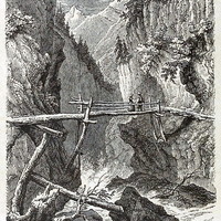 pont sur le Rhin à Sufers, en 1865 (GRV)