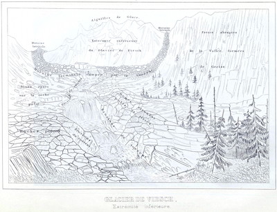 Glacier de Fiesch par Agassiz en 1840 Glacier de Fiesch par Agassiz en 1840