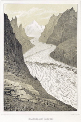 Glacier de Fiesch, Oberaarhorn en 1840 Glacier de Fiesch, Oberaarhorn en 1840