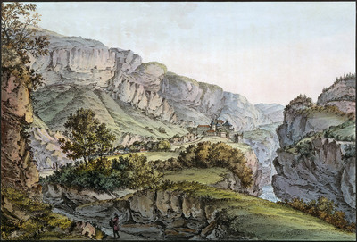 Le Rhône traverse le Jura à Cluses, par J.F. Albanis Beaumont Le Rhône traverse le Jura à Cluses, par J.F. Albanis Beaumont