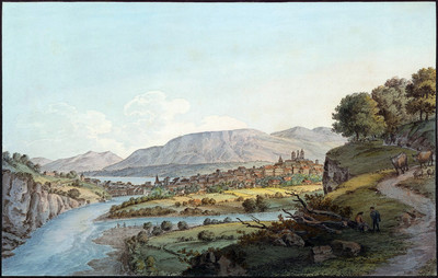 Le Rhône reçoit l'Arve à Genève, par J.F. Albanis Beaumont Le Rhône reçoit l'Arve à Genève, par J.F. Albanis Beaumont