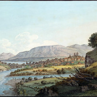 Le Rhône reçoit l'Arve à Genève, par J.F. Albanis Beaumont
