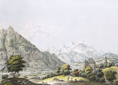 Sallanches et le Mont Blanc, par J.F. Albanis Beaumont Sallanches et le Mont Blanc, par J.F. Albanis Beaumont