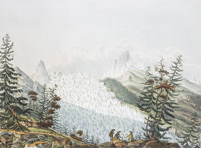 Mer de Glace, en 1787, par J.F. Albanis Beaumont Mer de Glace, en 1787, par J.F. Albanis Beaumont