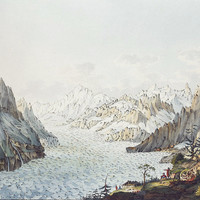 Drus, Grandes Jorasses, Dent du Géant, Mer de Glace, en 1787, par J.F. Albanis Beaumont
