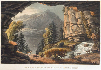 Grotte St Béat, au fond le Niesen, par G. Lory Grotte St Béat, au fond le Niesen, par G. Lory