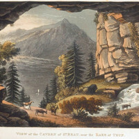 Grotte St Béat, au fond le Niesen, par G. Lory