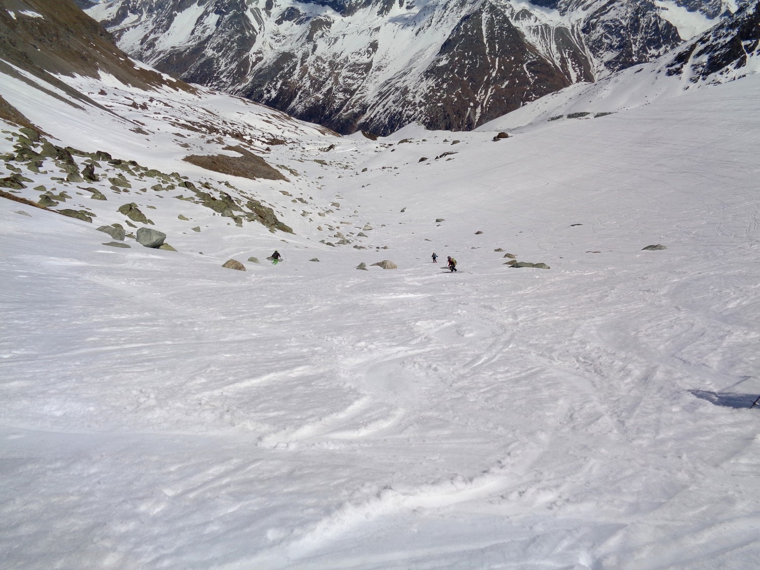 Discesa dal Pas de Chèvre su neve primaverile