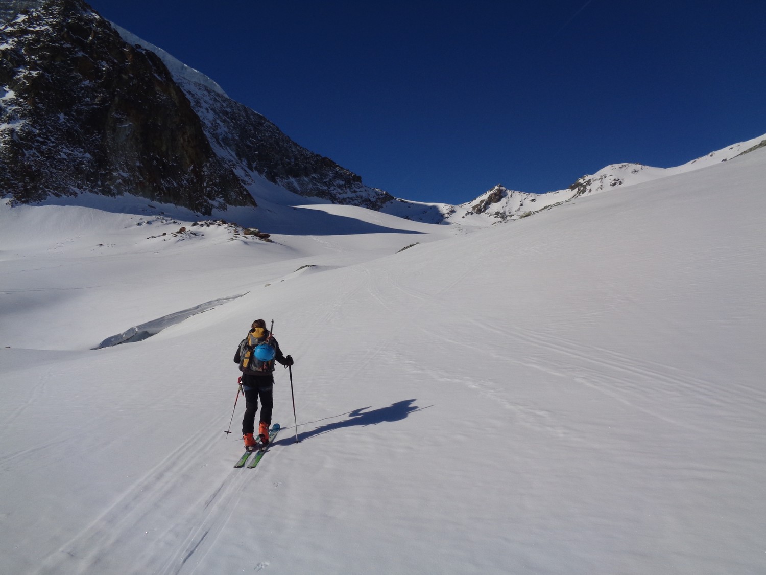 Sul Glacier de Cheilon, verso il colle omonimo