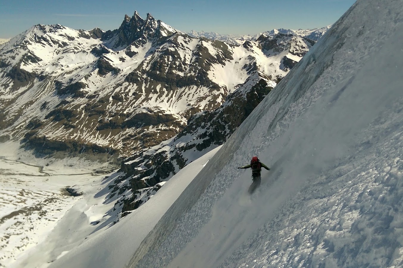 Philippe en haut de la face, partie plus raide