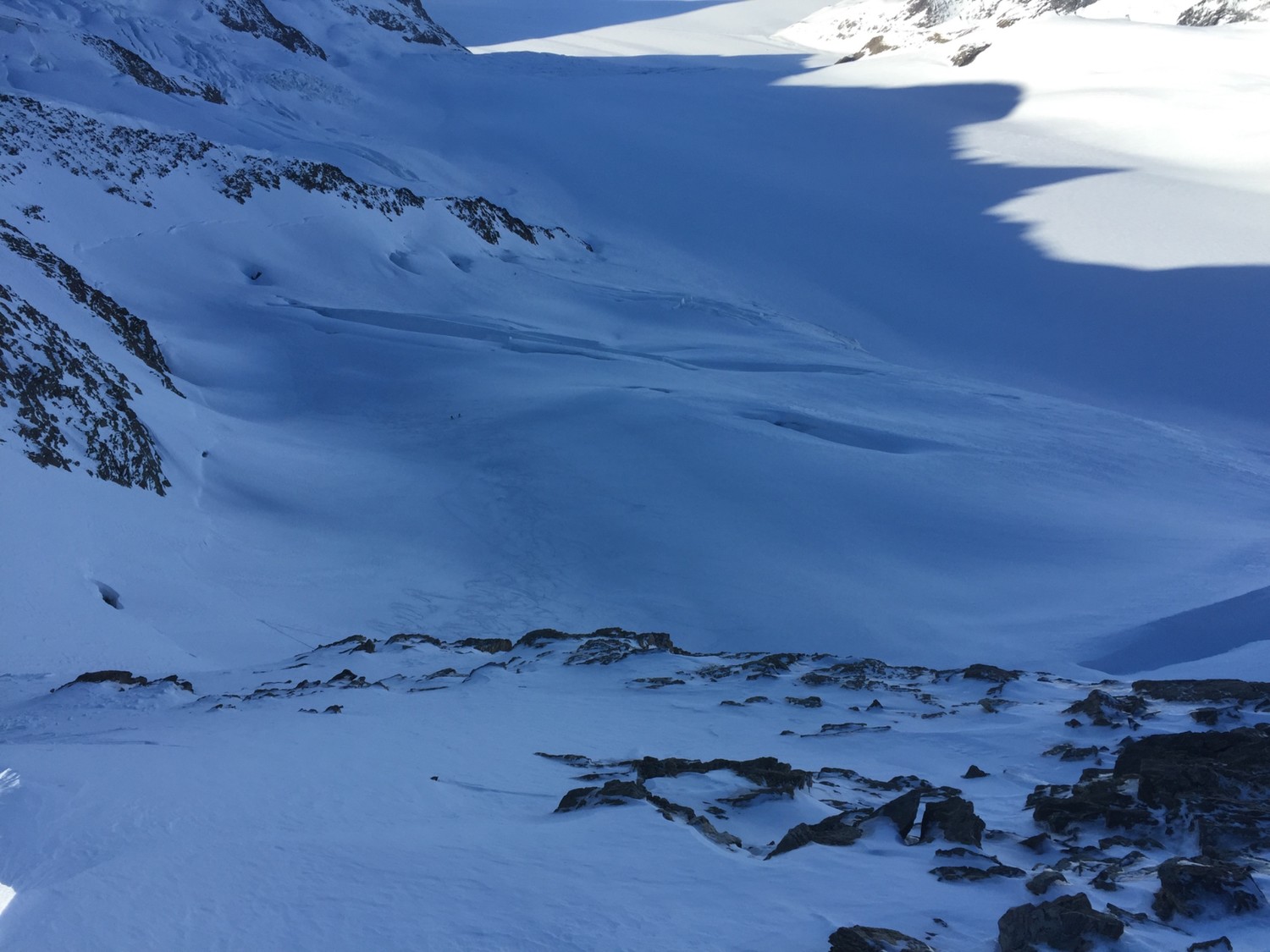 Depuis le Col, vue sur l'itinéraire de monté