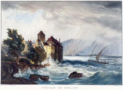 Léman et château de Chillon, par G. Lory Léman et château de Chillon, par G. Lory