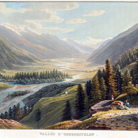 Haute vallée du Rhône, Obergesteln, Weisshorn, par G. Lory
