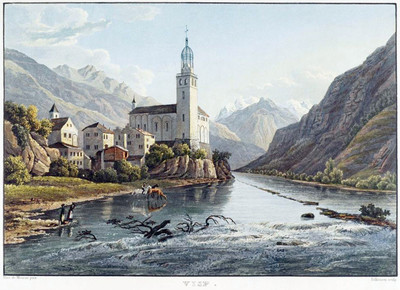 Viège (Visp), les Mischabels, par Maximilien de Meuron Viège (Visp), les Mischabels, par Maximilien de Meuron