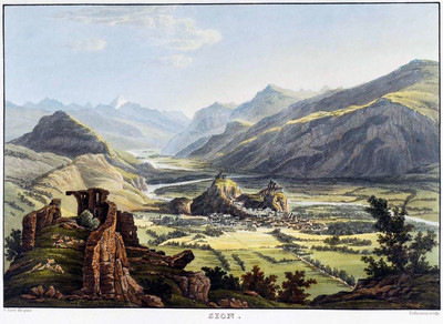 Sion, vallée du Rhône, Bietschhorn, par G. Lory Sion, vallée du Rhône, Bietschhorn, par G. Lory