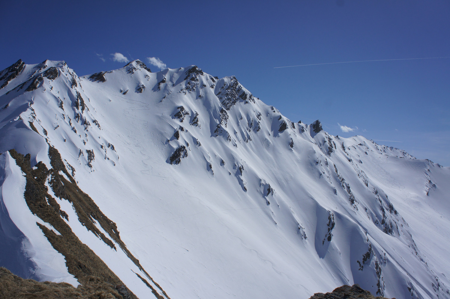 du sommet: Six Blanc et Pointe de Combette tracés