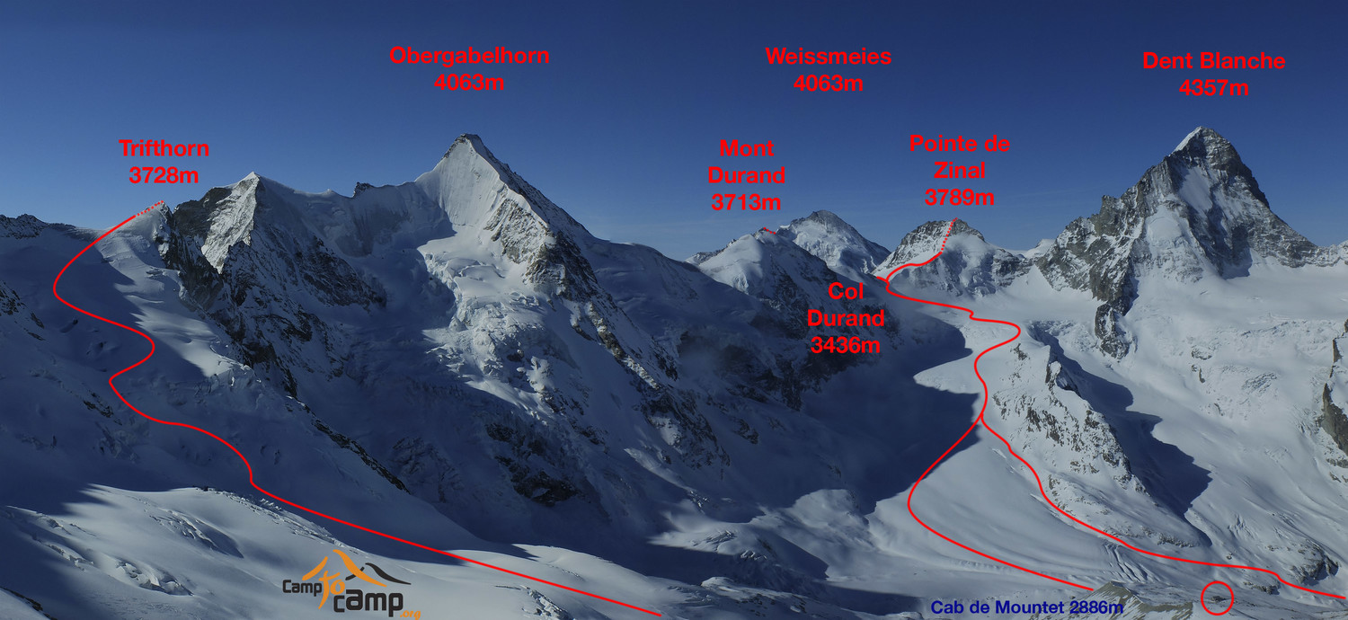 trifthorn, col durand and pointe de Zinal
