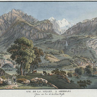 Engelhörner, Wetterhorn vus de la vallée de l'Aar, par G. Lory