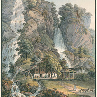 Cascades de Meiringen, chutes du Dorf et Alpbach, par G. Lory père
