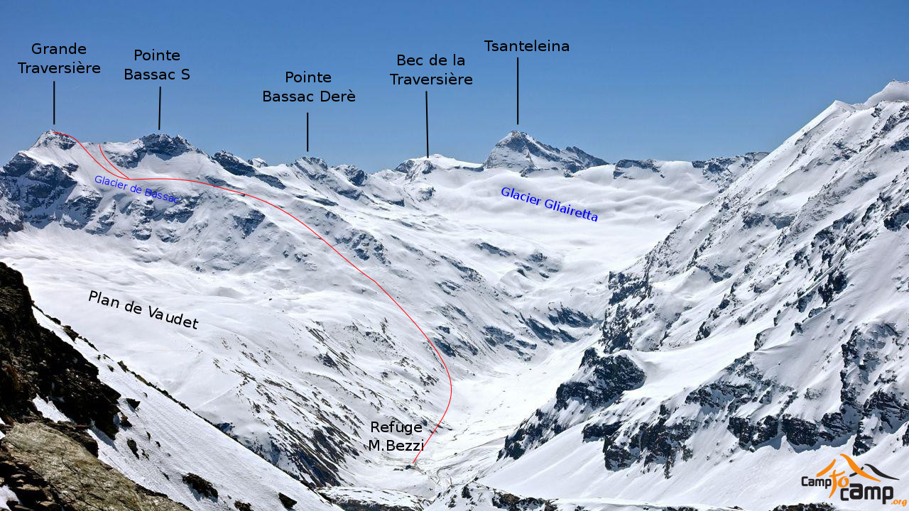 Grande Traversière depuis le Refuge M.Bezzi