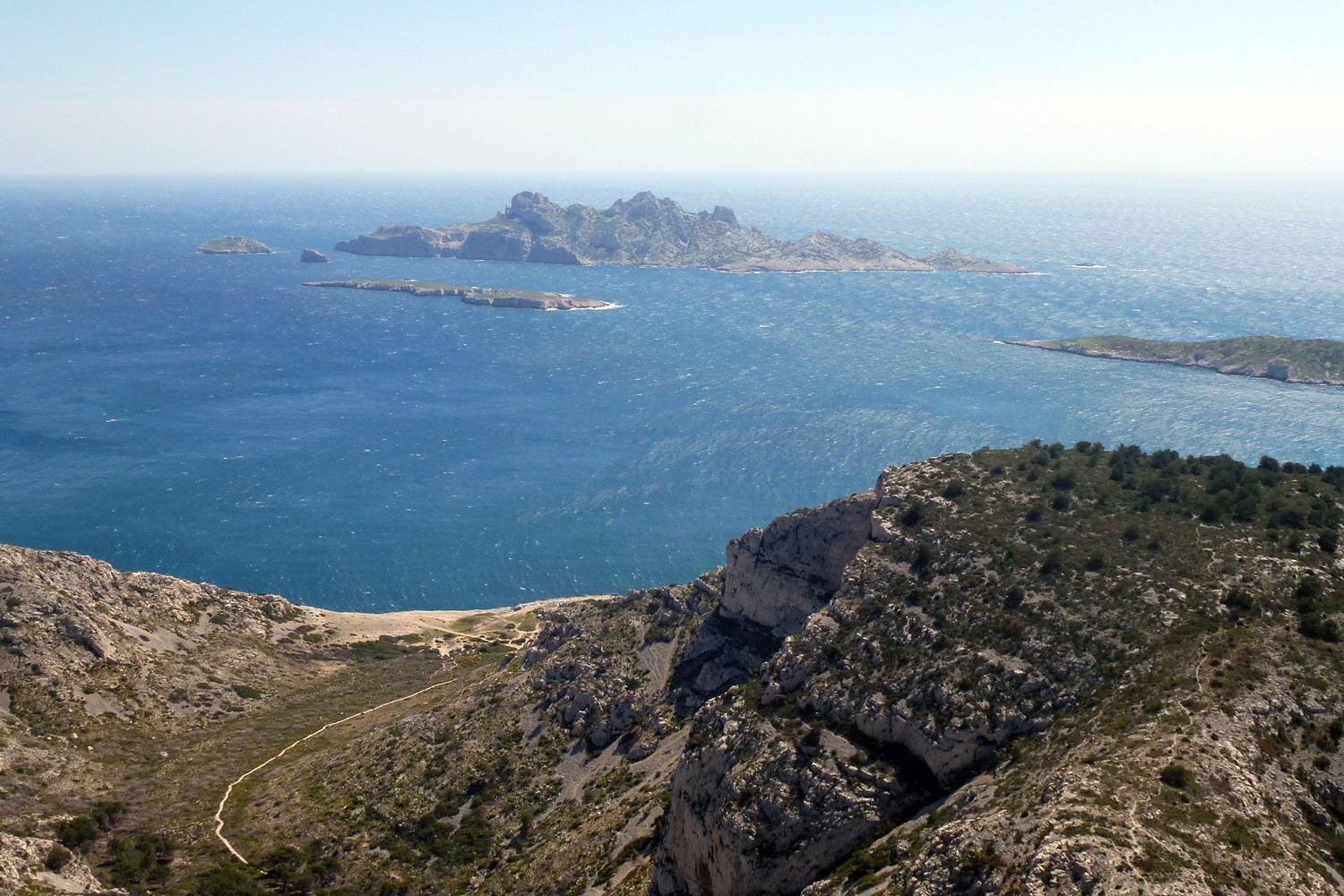 Le fameux paysage : une mer soufflée par le mistral !