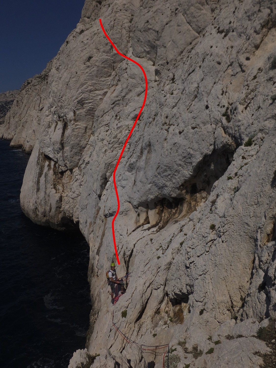 Départ de L1 après le relais de départ au dessus de la mer