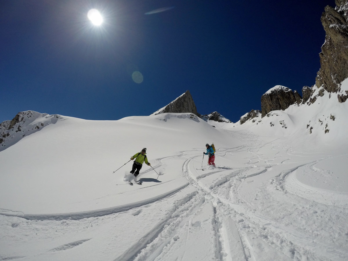 La fin du glacier, neige encore très bonne.