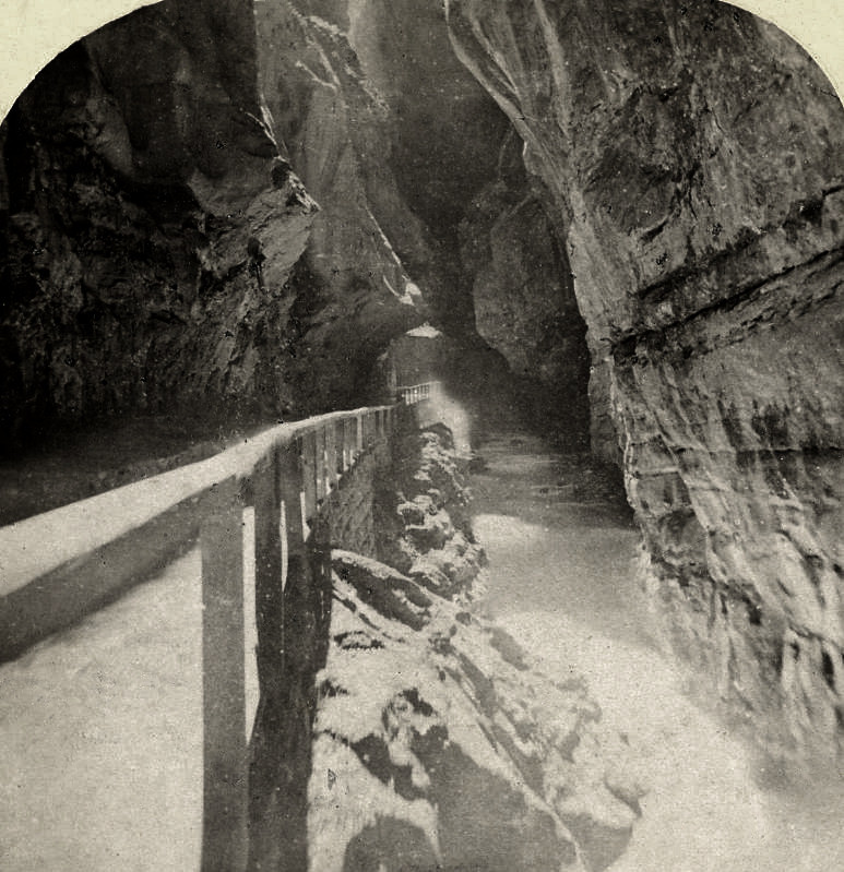 Gorge de Pfäffers en 1885 par Gabler