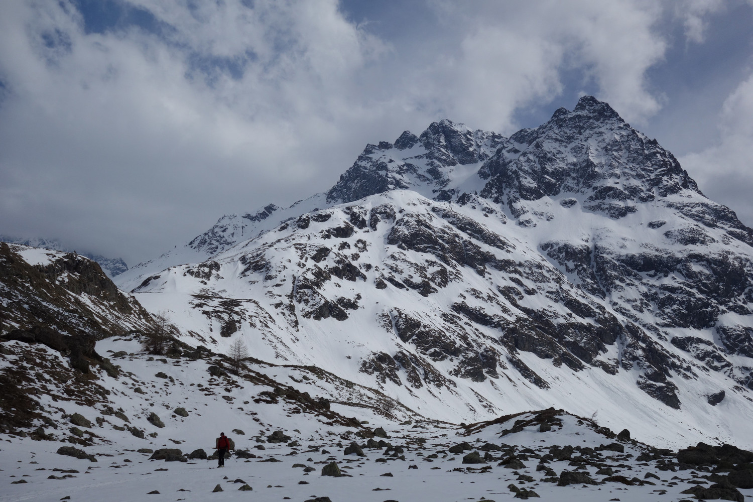 Retour au plan de l'Alpe, les couloirs derrière nous...