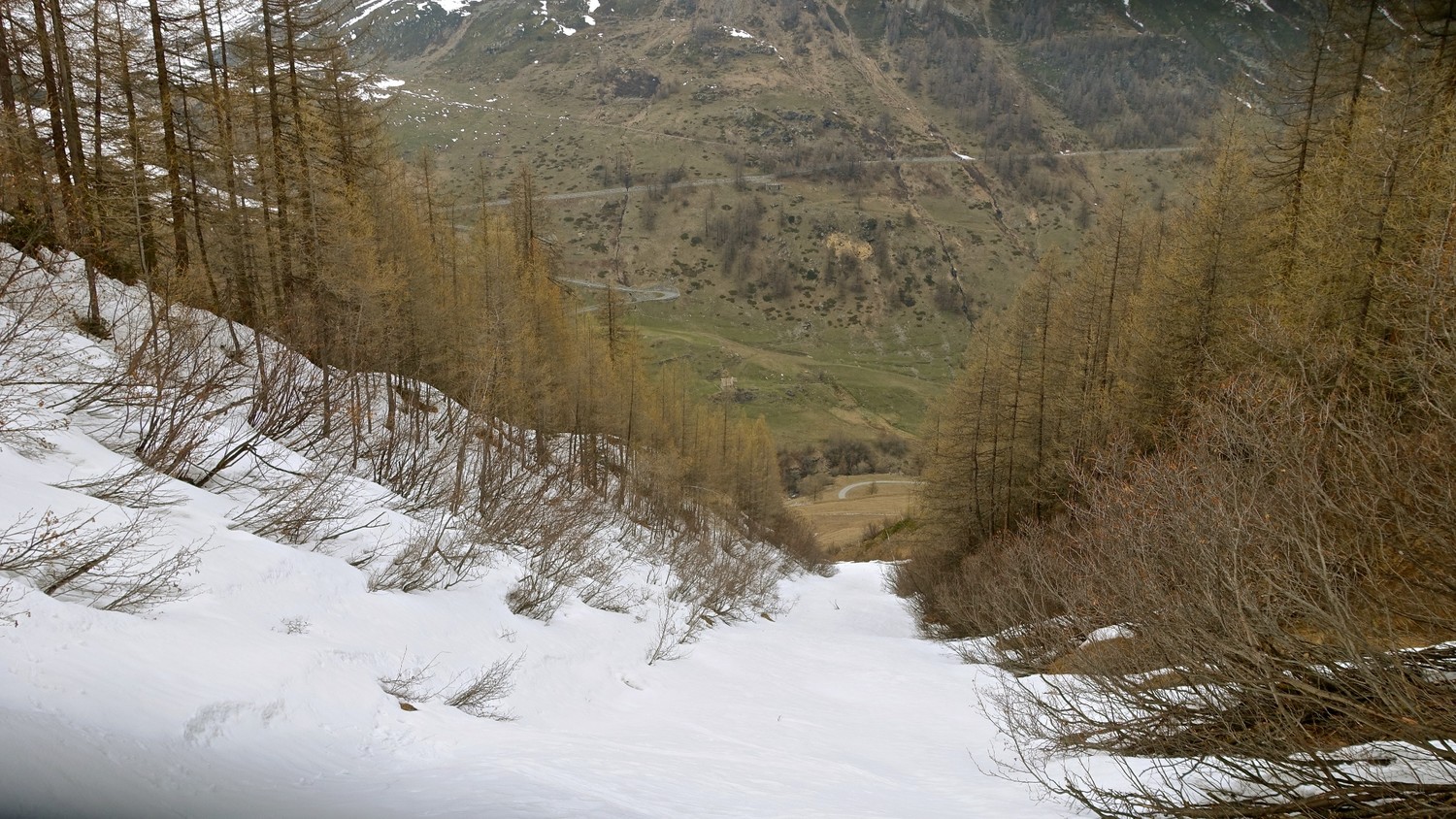 Bec Giasson - le couloir final à la descente qui était aussi le couloir de montée