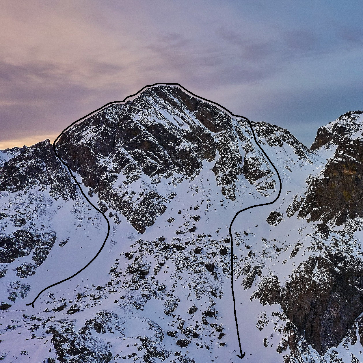 Le Galeteau: couloir NE
