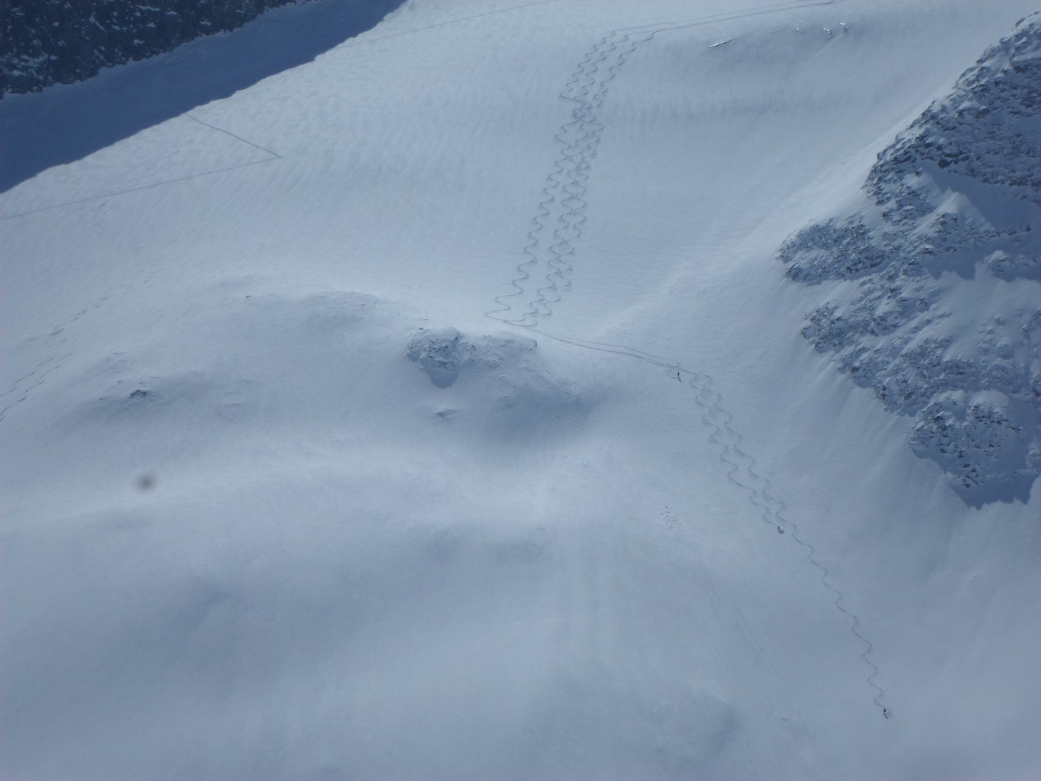 Le belle tracce che ci hanno invogliato a salire anche verso la Rorspitzli dopo il tentativo al Fleckistock.