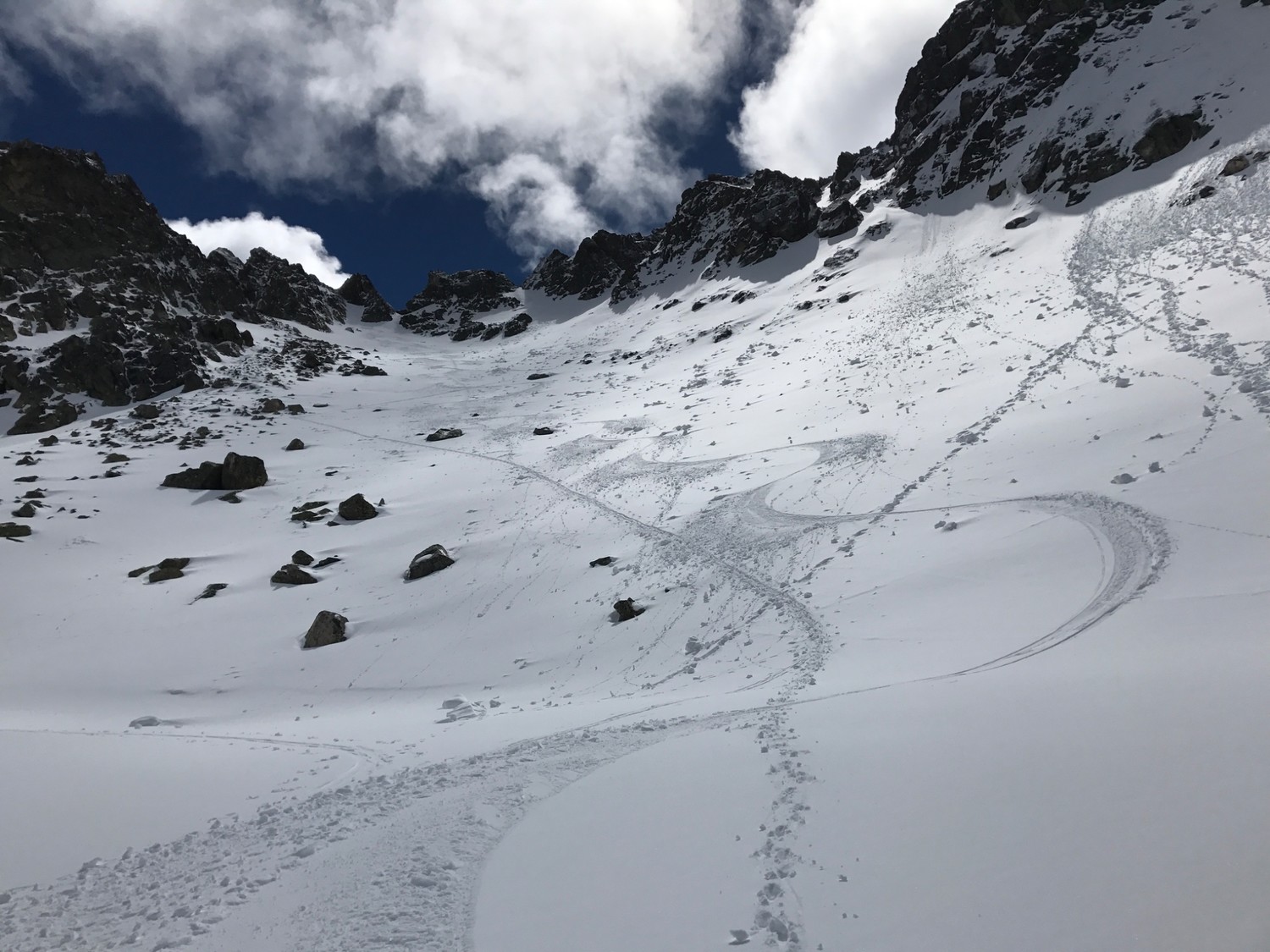 Descente de la breche au dessus du télésiège