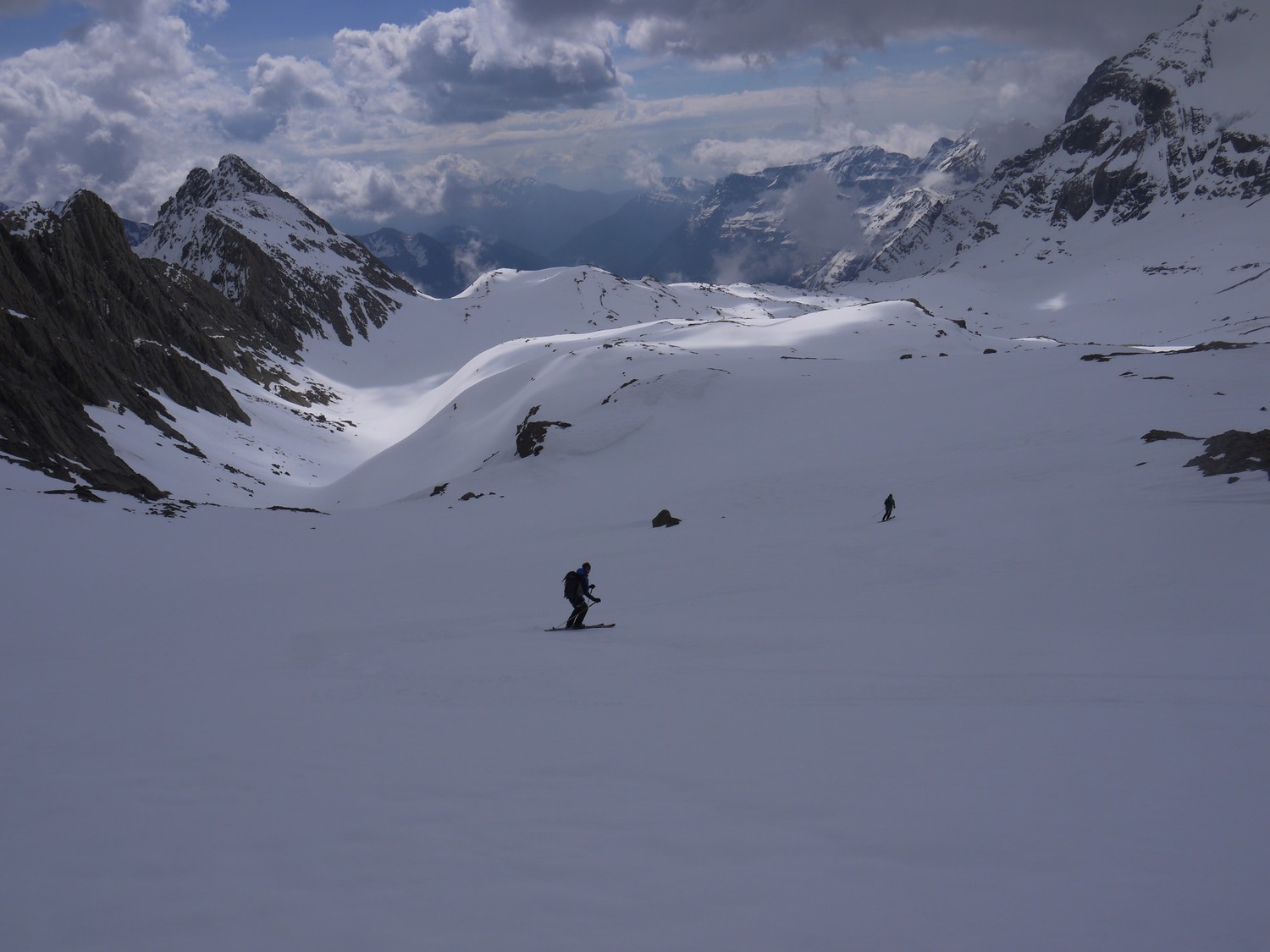 descente sur le lac glacé